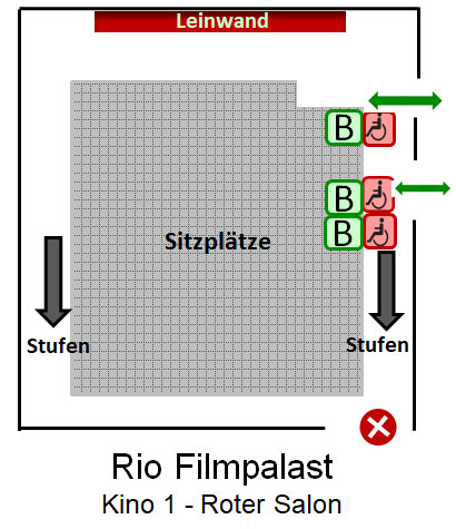 Rio Filmpalast Kino 1 Roter Salon Platz Plan