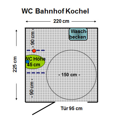 WC Bahnhof Kochel Plan