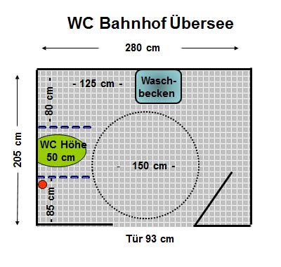 WC Bahnhof Übersee Plan