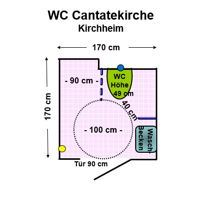 WC Cantatekirche, Kirchheim Plan