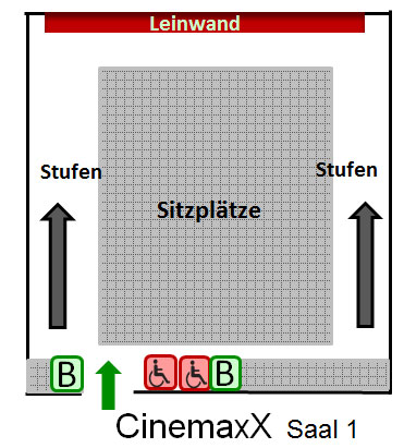 CinemaxX Saal 1 Platz Plan