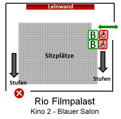 Rio Filmpalast Kino 2 Blauer Salon  Platz Plan