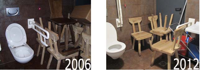 das WC - vollgestellt mit Stühlen, 2006 und 20112