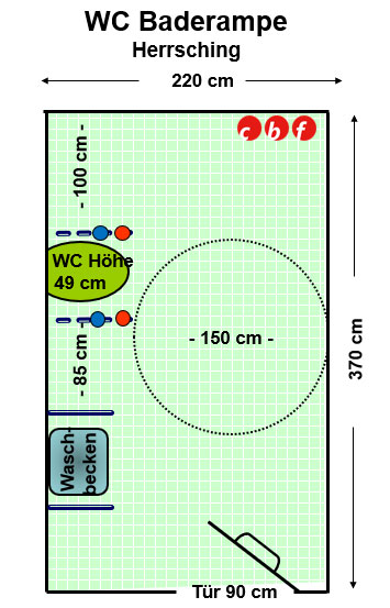 WC barrierefreie Baderampe Herrsching Plan