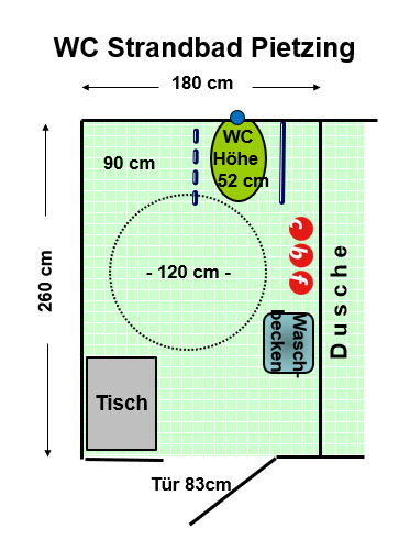 WC Strandbad Pietzing am Simssee Plan