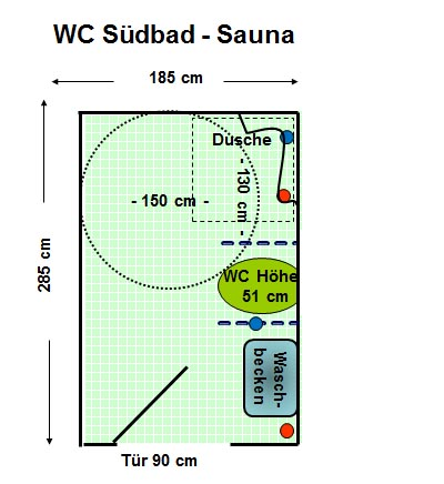 WC Südbad - Sauna Plan