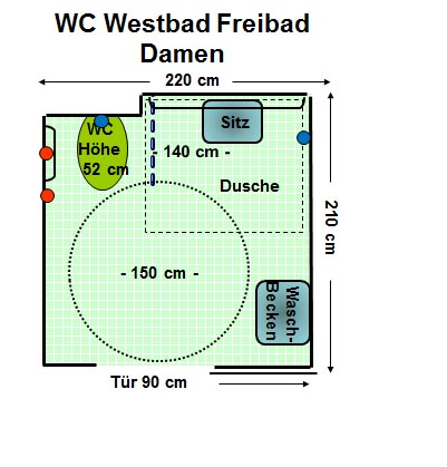 WC Damen Westbad Freibad Plan