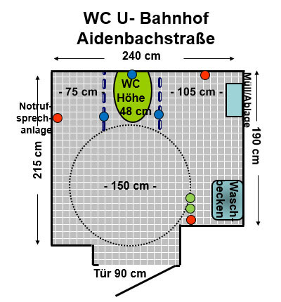 WC U- Bahnhof Aidenbachstraße Plan