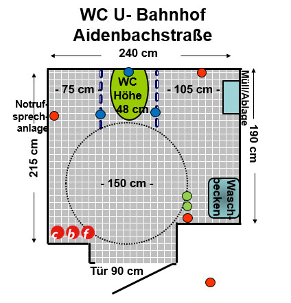 WC U- Bahnhof Aidenbachstraße Plan