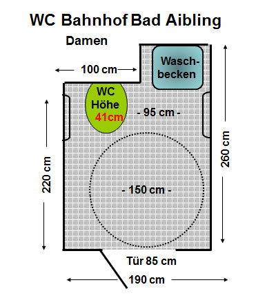 WC Bahnhof Bad Aibling Damen Plan