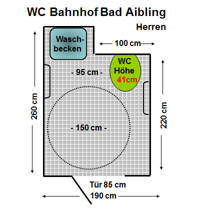WC Bahnhof Bad Aibling Herren Plan