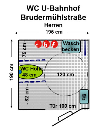 WC U- Bahnhof Brudermühlstraße Herren Plan