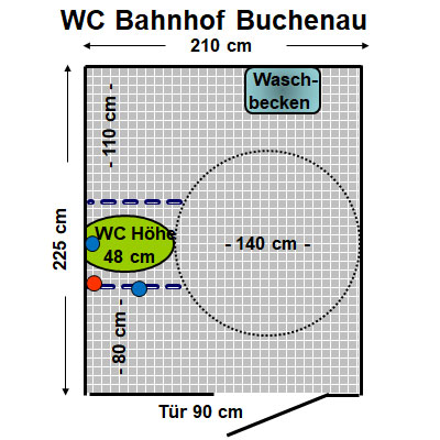 WC Bahnhof Buchenau Plan