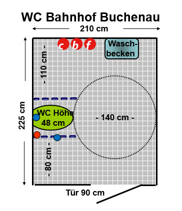 WC Bahnhof Buchenau Plan