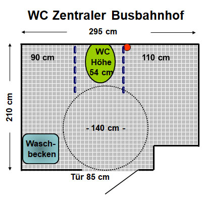 WC Zentraler Busbahnhof München ZOB Plan