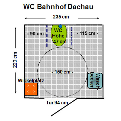 WC Bahnhof Dachau Plan