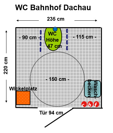 WC Bahnhof Dachau Plan