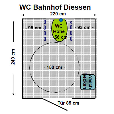 WC Bahnhof Dießen Plan