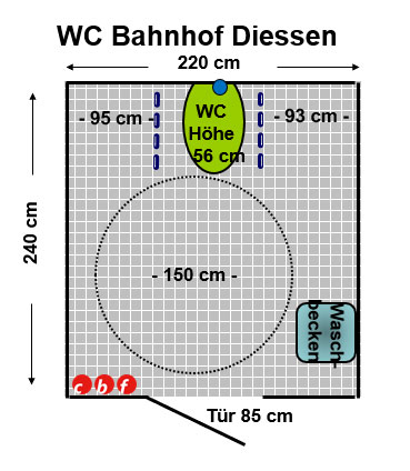 WC Bahnhof Dießen Plan