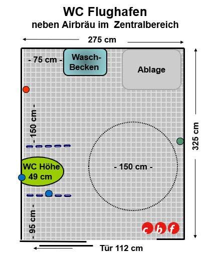 WC Flughafen Zentralbereich neben Airbräu Plan