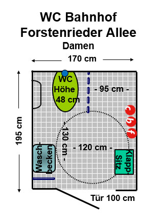 WC U- Bahnhof Forstenrieder Allee Damen Plan