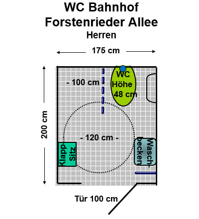 WC U- Bahnhof Forstenrieder Allee Herren Plan