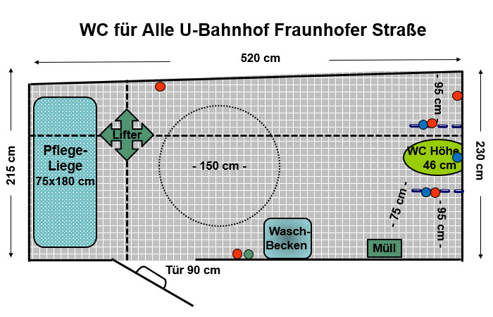 WC für Alle U- Bahnhof Fraunhoferstraße Plan