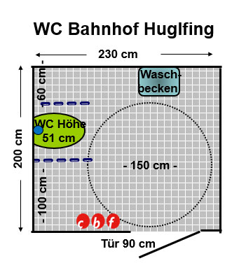 WC Bahnhof Huglfing Plan