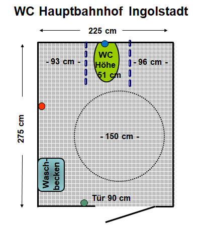 WC Hauptbahnhof Ingolstadt Plan