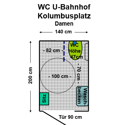 WC U- Bahnhof Kolumbusplatz Damen Plan