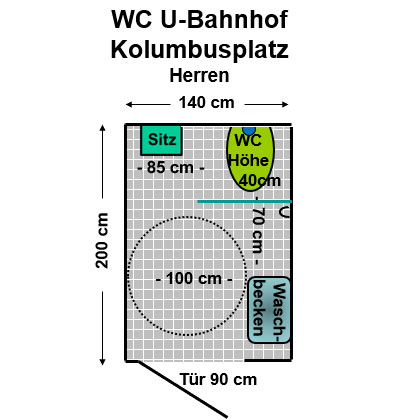 WC U- Bahnhof Kolumbusplatz Herren Plan