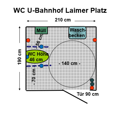 WC U- Bahnhof Laimer Platz Plan
