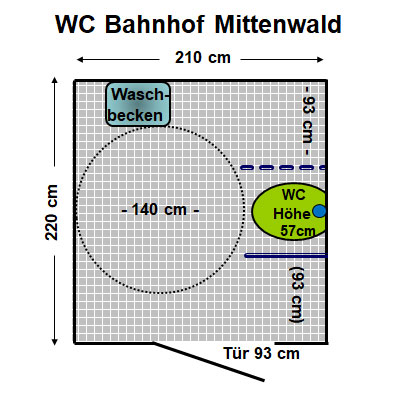 WC Bahnhof Mittenwald Plan