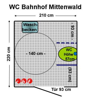 WC Bahnhof Mittenwald Plan
