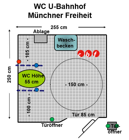 WC U- Bahnhof Münchner Freiheit Plan
