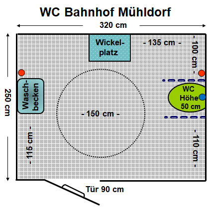WC Bahnhof Mühldorf Plan