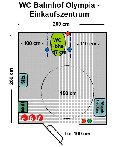 WC U- Bahnhof Olympia Einkaufszentrum Plan