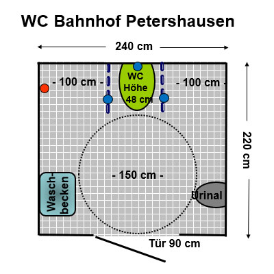WC Bahnhof Petershausen Plan