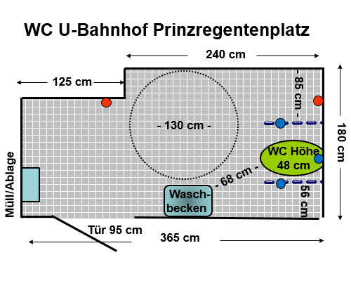 WC U- Bahnhof Prinzregentenplatz Plan