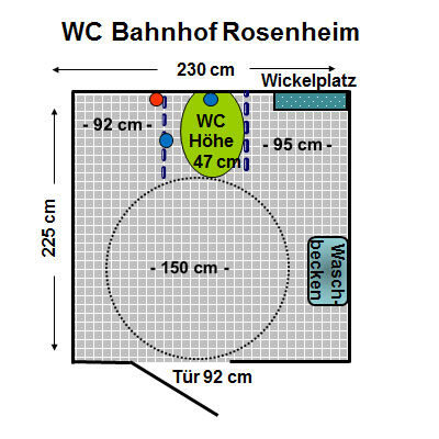 WC McDonald's Bahnhof Rosenheim Plan