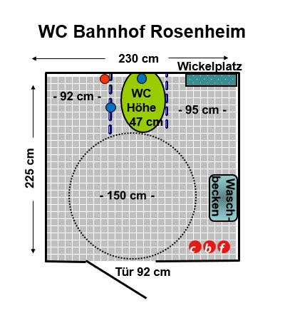 WC McDonald's Bahnhof Rosenheim Plan
