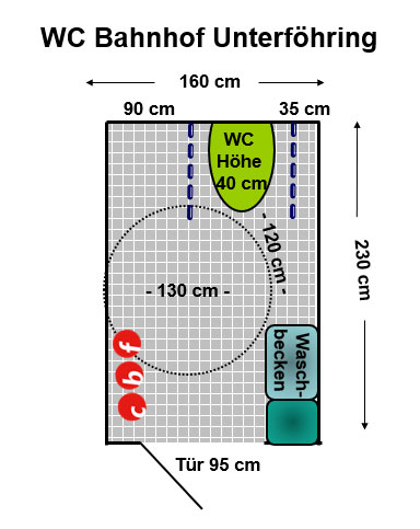 WC S- Bahnhof Unterföhring Plan