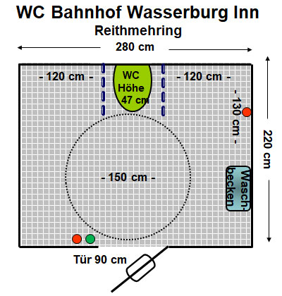 WC Bahnhof Wasserburg am Inn Plan