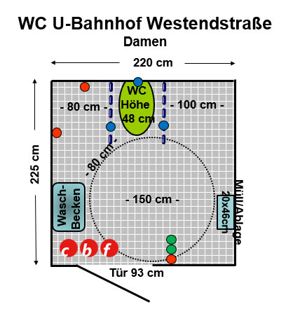 WC U- Bahnhof Westendstraße Damen Plan