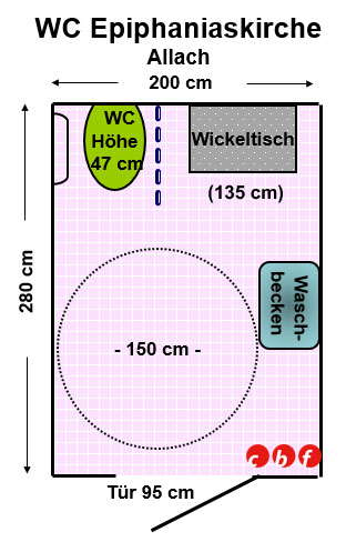 WC Epiphaniaskirche Allach Plan
