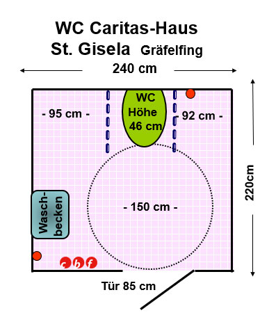 WC Caritas-Haus St. Gisela Gräfelfing Plan