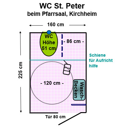 WC St. Peter beim Pfarrsaal, Kirchheim Plan