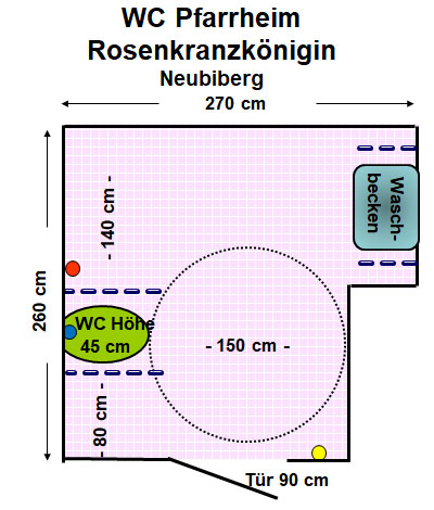 WC Pfarrheim Rosenkranzkönigin, Neubiberg Plan