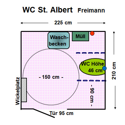 WC St. Albert Freimann Allerheiligenkirche Plan
