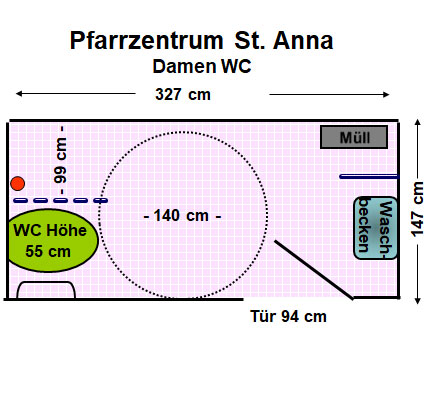 WC St. Anna Damen Plan